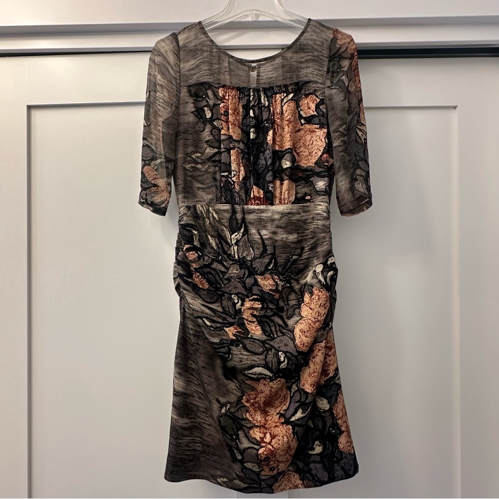 Anthropologie Tracy Reese Van Gogh Silk Dress Floral Size 2 - Picture 2 of 15